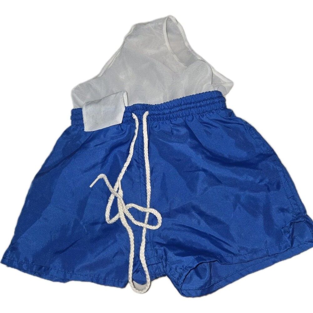 Union Jacks Soccer Shorts Boys 22" - 24"  Lined Royal Blue Nylon Vintage 90s